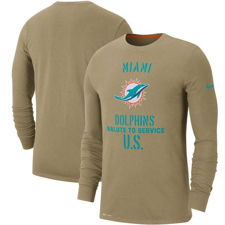 Men's Miami Dolphins Nike Tan 2019 Salute to Service Sideline Performance Long Sleeve Shirt,We sell and wholesale Men's Miami Dolphins Nike Tan 2019 Salute to Service Sideline Performance Long Sleeve Shirt on line form chian!